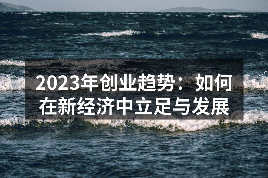 2023年创业趋势：如何在新经济中立足与发展